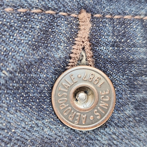 Jean Jacket AEROPOSTALE Dark Blue Wash Denim (Size S) - Picture 7 of 14